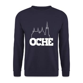 Oche Aachen Ingenieur Student - Unisex Pullover - Navy - Vorne - Alina (178cm) & Michal (187cm)