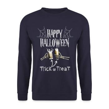 Joyeux Halloween - Alcool ou acide - Sweat-shirt Unisexe - marine - Devant - Alina (178cm) & Michal (187cm)
