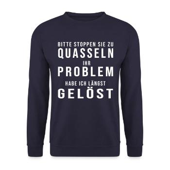 Call Center Agent Kundendienst Spruch Geschenk - Unisex Pullover - Navy - Vorne - Alina (178cm) & Michal (187cm)