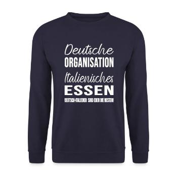 Deutsch-Italiener italienisch Geschenk lustig - Unisex Pullover - Navy - Vorne - Alina (178cm) & Michal (187cm)