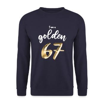 67 years 67th birthday 1967 vintage gift - Unisex Sweatshirt - navy - Front - Alina (178cm) & Michal (187cm)