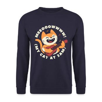 My Cat At 3AM - Unisex Sweatshirt - navy - Front - Alina (178cm) & Michal (187cm)
