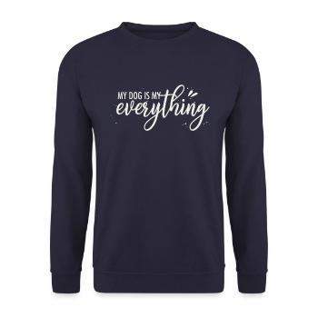 Hund ist alles Hundeliebe Hundefreund - Unisex Pullover - Navy - Vorne - Alina (178cm) & Michal (187cm)