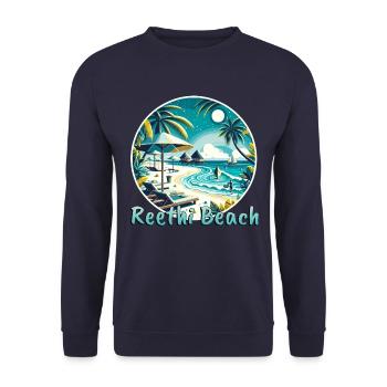 Reethi Beach Maldives Sunset - Unisex Sweatshirt - navy - Front - Alina (178cm) & Michal (187cm)