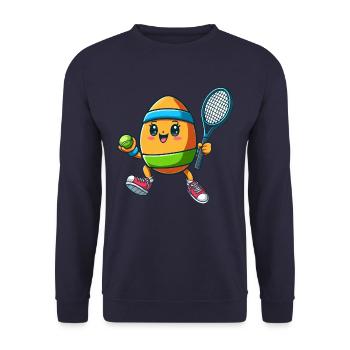 Easter Egg Tennis, Tennis Player Easter Festival - Unisex Sweatshirt - navy - Front - Alina (178cm) & Michal (187cm)