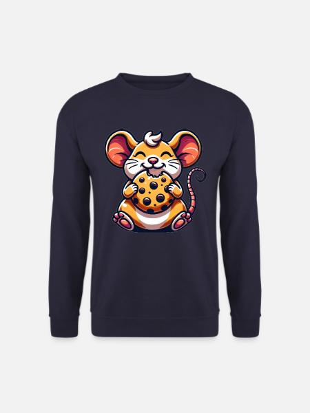 Cute Mouse Cookie Dessert Cartoon - Unisex Sweatshirt - navy
