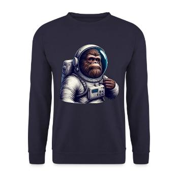 Gorilla astronaut in space - Unisex Sweatshirt - navy - Front - Alina (178cm) & Michal (187cm)