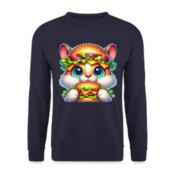 Funny Cats Coca Themed Hat Fast Food - Unisex Sweatshirt - navy - Front - Alina (178cm) & Michal (187cm)