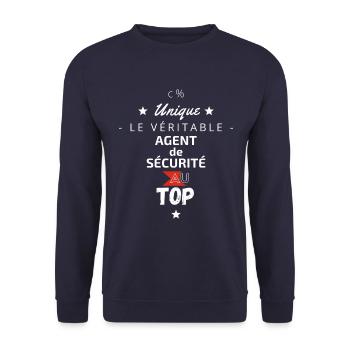 Le véritable Agent de Sécurité au top - Sweat-shirt Unisexe - marine - Devant - Alina (178cm) & Michal (187cm)
