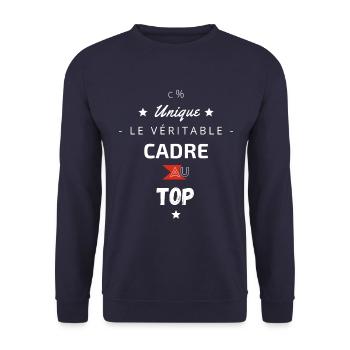 Le véritable cadre au top - Sweat-shirt Unisexe - marine - Devant - Alina (178cm) & Michal (187cm)