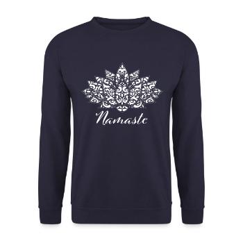 Namaste Lotus Flower - cadeau de yoga pour femmes - Sweat-shirt Unisexe - marine - Devant - Alina (178cm) & Michal (187cm)