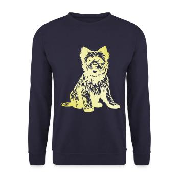 Silhouette de chien Yorkshire Terrier - Sweat-shirt Unisexe - marine - Devant - Alina (178cm) & Michal (187cm)