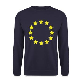 Union européenne Union européenne UE Europe flag - Sweat-shirt Unisexe - marine - Devant - Alina (178cm) & Michal (187cm)