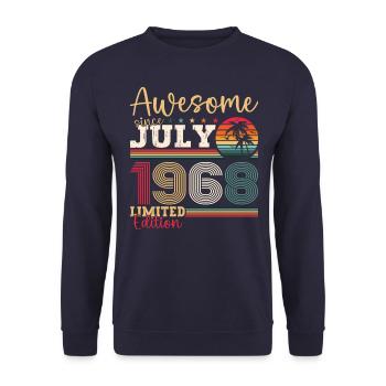Awesome since July 1968 54th Birthday Men Fun - Unisex Sweatshirt - navy - Front - Alina (178cm) & Michal (187cm)