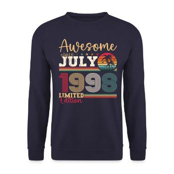 Awesome since July 1998 24th Birthday Men's Fun - Unisex Sweatshirt - navy - Front - Alina (178cm) & Michal (187cm)