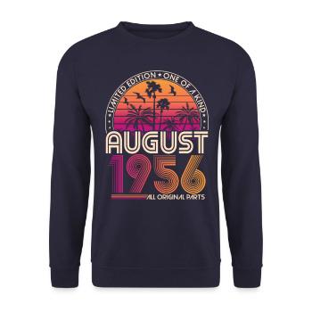 Août 1956 Vintage Anniversaire Rétro Cadeau - Sweat-shirt Unisexe - marine - Devant - Alina (178cm) & Michal (187cm)