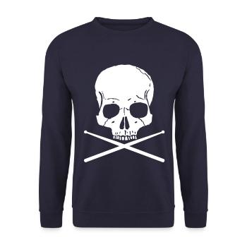 DRUMS SHIRT - Unisex Pullover - Navy - Vorne - Alina (178cm) & Michal (187cm)