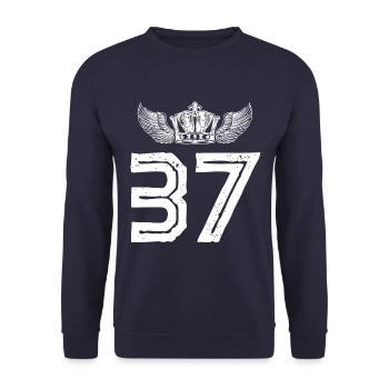 37 Couronne numérique - Sweat-shirt Unisexe - marine - Devant - Alina (178cm) & Michal (187cm)