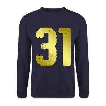 31 Maillot numéro - Sweat-shirt Unisexe - marine - Devant - Alina (178cm) & Michal (187cm)