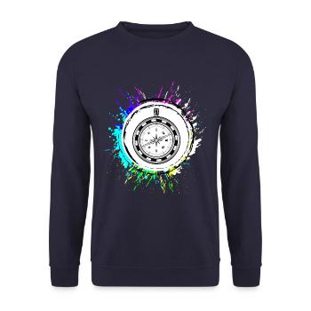 Symbole de l’icône de la boussole - Sweat-shirt Unisexe - marine - Devant - Alina (178cm) & Michal (187cm)
