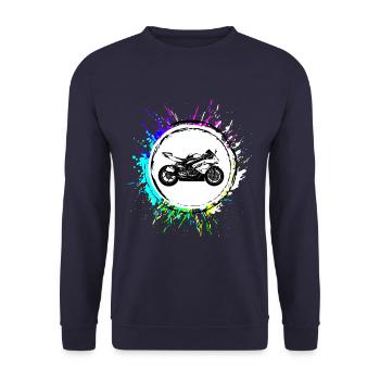 Icône de moto - Sweat-shirt Unisexe - marine - Devant - Alina (178cm) & Michal (187cm)