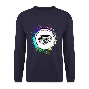 Icône de lunettes de ski - Sweat-shirt Unisexe - marine - Devant - Alina (178cm) & Michal (187cm)