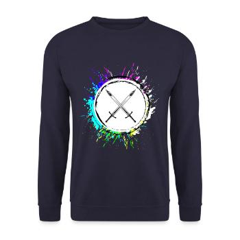 Sword Icon Symbol - Unisex Sweatshirt - navy - Front - Alina (178cm) & Michal (187cm)