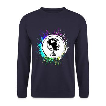 Globus symbol travel - Unisex Pullover - Navy - Vorne - Alina (178cm) & Michal (187cm)