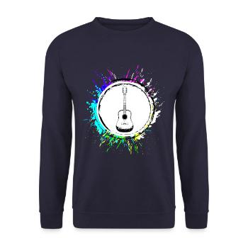 Guitar Acoustic - Unisex Sweatshirt - navy - Front - Alina (178cm) & Michal (187cm)