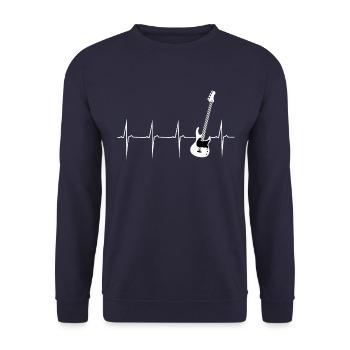 caire bass guitare - Sweat-shirt Unisexe - marine - Devant - Alina (178cm) & Michal (187cm)