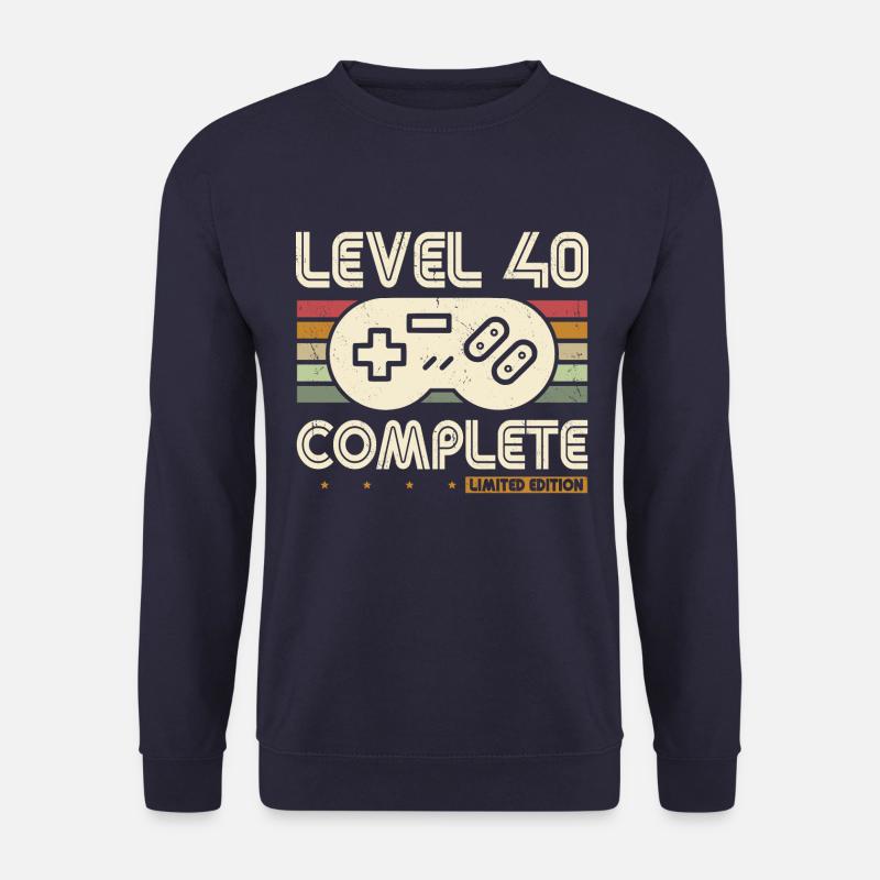 40. Geburtstag Level 40 Complete Retro Geschenk - Unisex Pullover - Navy