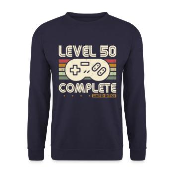 50e anniversaire niveau 50 Complete 50 ans cadeau - Sweat-shirt Unisexe - marine - Devant - Alina (178cm) & Michal (187cm)