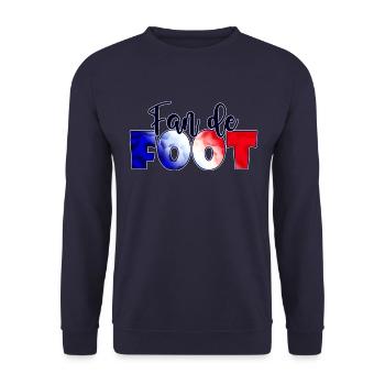 Fan de foot : cadeau passionné de football France - Sweat-shirt Unisexe - marine - Devant - Alina (178cm) & Michal (187cm)