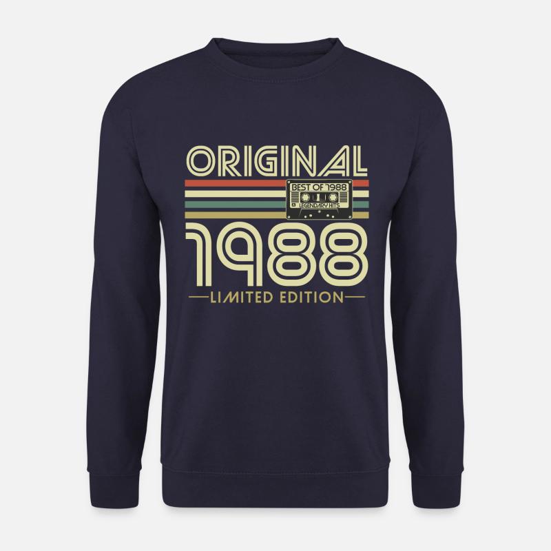 Original 1988 Jahrgang Vintage Geburtstag Retro - Unisex Pullover - Navy