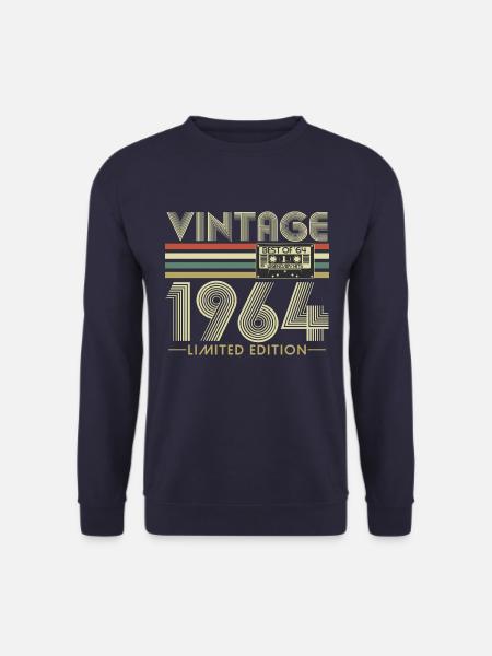 1964 Jahrgang Vintage Geburtstag Retro Geschenk - Unisex Pullover - Navy