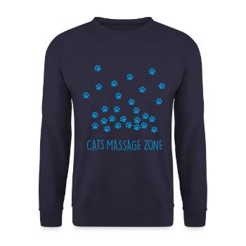 cats massage zone - Unisex Pullover - Navy - Vorne - Alina (178cm) & Michal (187cm)
