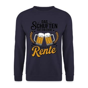 Das Schuften Hat Ein Ende - Es Lebe Die Rente - Unisex Pullover - Navy - Vorne - Alina (178cm) & Michal (187cm)