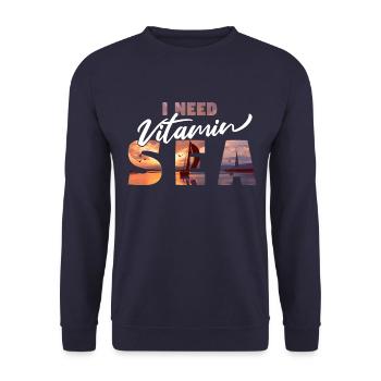 J’ai besoin de vitamines mer - Voilier maritim - Sweat-shirt Unisexe - marine - Devant - Alina (178cm) & Michal (187cm)