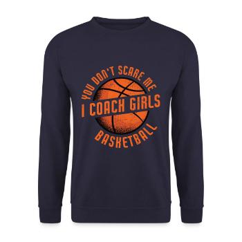 I Teach Girls Basketball Coach - Unisex Pullover - Navy - Vorne - Alina (178cm) & Michal (187cm)