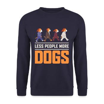 Less People More Dogs Funny Dog Owner Beagle - Unisex Pullover - Navy - Vorne - Alina (178cm) & Michal (187cm)