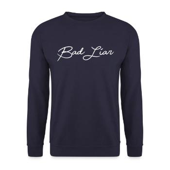 Bad Liar - Unisex Sweatshirt - navy - Front - Alina (178cm) & Michal (187cm)