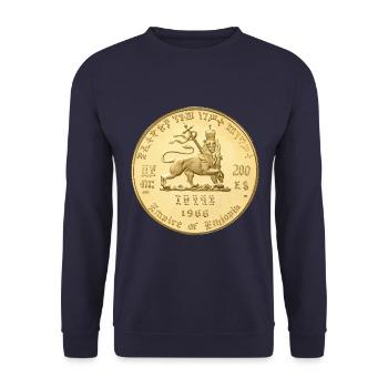 Lion of Juda - Jah Rastafari Roots Rasta Reggae - Unisex Sweatshirt - navy - Front - Alina (178cm) & Michal (187cm)