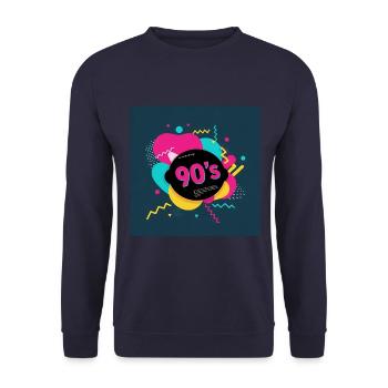 90er-Jahre-Vibes - Unisex Pullover - Navy - Vorne - Alina (178cm) & Michal (187cm)