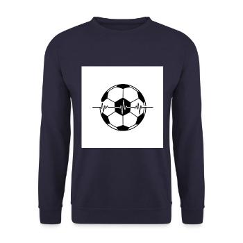 Battement de cœur noir et blanc : le football - Sweat-shirt Unisexe - marine - Devant - Alina (178cm) & Michal (187cm)