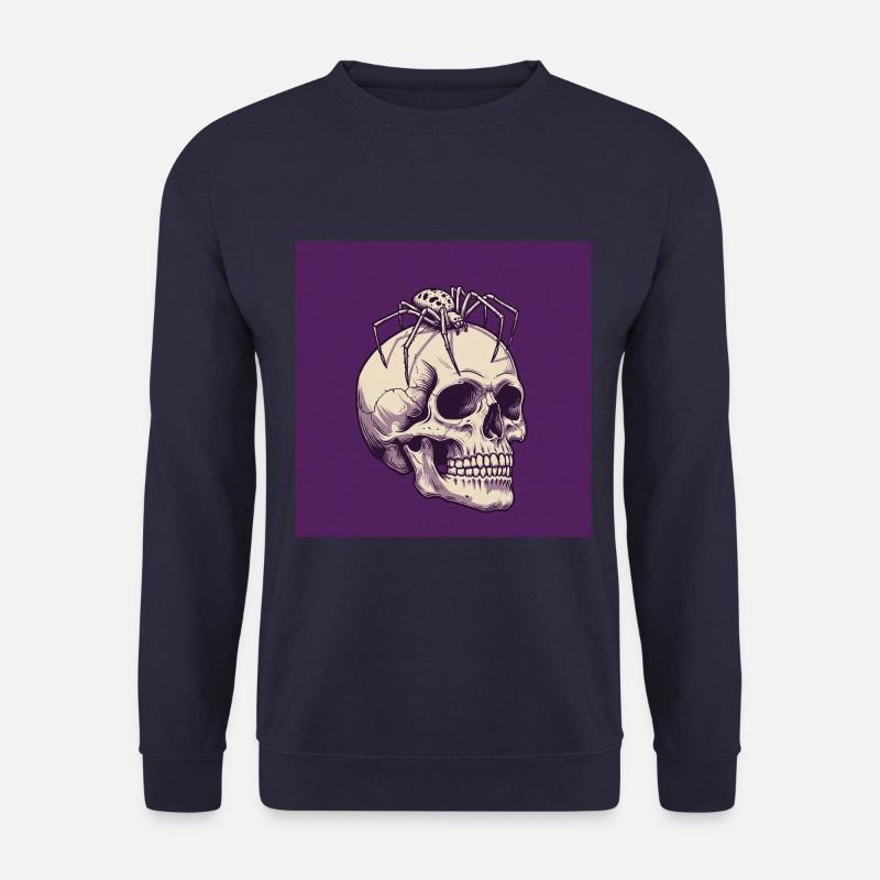 Schädel und Spinne – Dunkle Eleganz des Todes - Unisex Pullover - Navy
