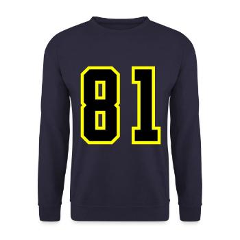 81 Number Jersey - Unisex Sweatshirt - navy - Front - Alina (178cm) & Michal (187cm)