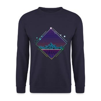 Cyber montagnes - Sweat-shirt Unisexe - marine - Devant - Alina (178cm) & Michal (187cm)