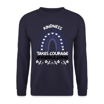 Kindness End Bullying Awareness Unity Day - Unisex Pullover - Navy - Vorne - Alina (178cm) & Michal (187cm)