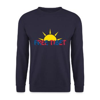 free tibet soleil - Sweat-shirt Unisexe - marine - Devant - Alina (178cm) & Michal (187cm)