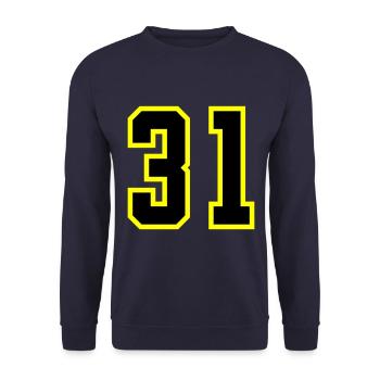 31 Number Jersey - Unisex Sweatshirt - navy - Front - Alina (178cm) & Michal (187cm)